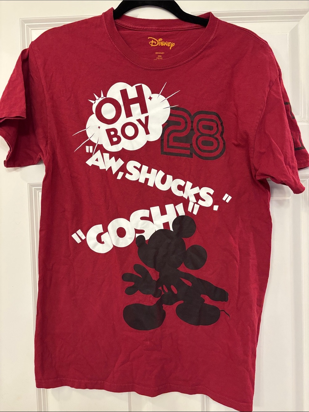 Disney Red Graphic Mickey Mouse Short Sleeve Tee